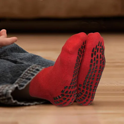 Miniatura 8 de Calcetines antideslizantes de agarre para niños (4 a 16 años), calcetines deportivos acolchados para hospital para niños y niñas