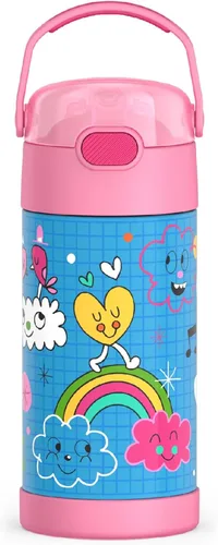 Miniatura 31 de THERMOS FUNTAINER - Botella de acero inoxidable con aislamiento al vacío y sorbete, capacidad de 12 onzas, para niños, azul Azul marino