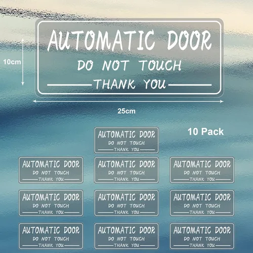 Miniatura 5 de Adhesivo automático para puerta corredera de vinilo de 4 x 10 pulgadas frontal autoadhesivo con texto en inglés "Do Not Touch Warning Caution