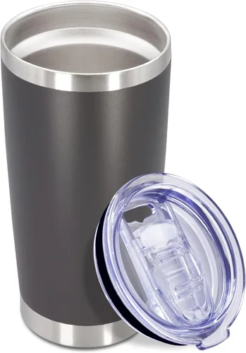 Miniatura 43 de Vaso de viaje de café de 20 onzas a granel con tapa, acero inoxidable de doble pared aislada al vacío, tazas con recubrimiento en polvo, para Rosa