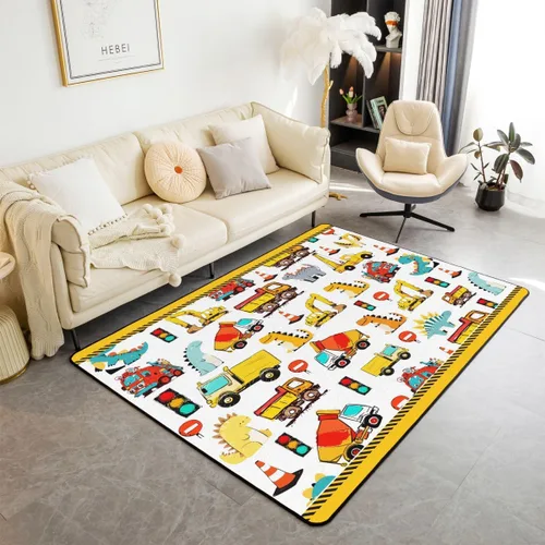 Miniatura 10 de jejeloiu Alfombra decorativa de ciervo, alfombra bohemia de oso con alce de 3 x 5 pies, para niños, niñas, mujeres y hombres, alfombra a cuadros