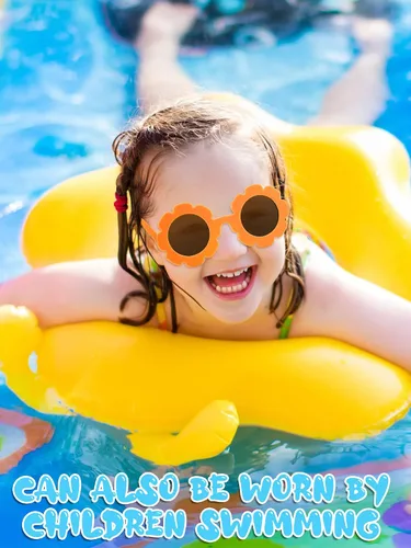 Miniatura 5 de Dunzy 16 pares de lentes de sol para niños y niñas, lindos lentes de sol redondos para fiestas en la playa, de 3 a 10 años