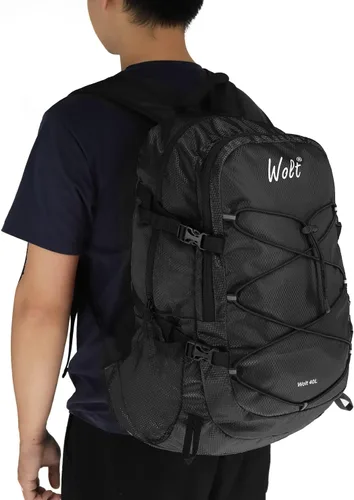 Miniatura 6 de WOLT Mochila de viaje plegable de 40 L, mochila plegable y ligera para hombres y mujeres, bolsa de senderismo impermeable para acampar al aire libre