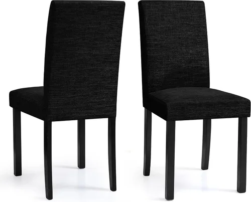 Miniatura 8 de CHUN YI Juego de 2 sillas de comedor tapizadas, sillas de comedor de tela con patas de madera maciza, sillas Parson modernas para cocina