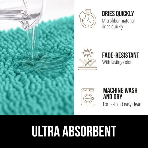 Miniatura 421 de Gorilla Grip - Tapete de baño de felpilla gruesa, suave y absorbente, secado rápido, de microfibra, con reverso de caucho, para piso de ducha, Nube