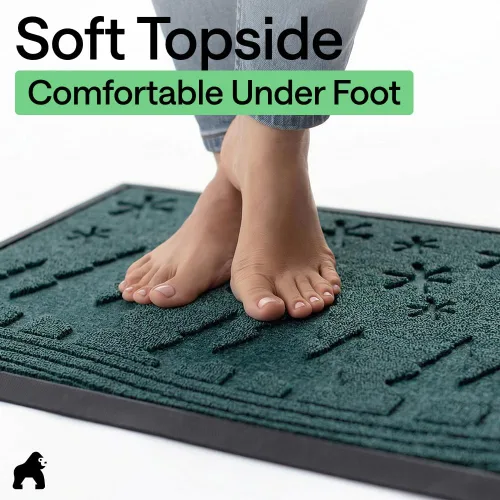 Miniatura 8 de Gorilla Grip - Tapete WeatherMax impermeable, 47 x 35 pulgadas, goma natural, resistente a las manchas y a la decoloración, para interiores