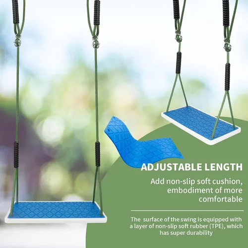 Miniatura 3 de Asiento de columpio resistente antideslizante con cuerda de árbol ajustable, accesorios de repuesto para patio al aire libre, patio trasero, parque