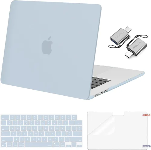 MOSISO Compatible con MacBook Air de 15 pulgadas M5 2026 M4 2025 M3 M2 2024 2023 A3448 A3241 A3114 A2941, carcasa dura, cubierta de teclado y Azul