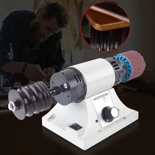 Miniatura 2 de Bruñidor de cuero, herramienta de pulido de cuero de 110 V, máquina profesional de pulido de borde de cuero, 8000 rpm ajustable, máquina de pulido