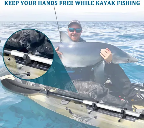 Miniatura 2 de Huntury Soporte de red para remo de kayak y pesca, accesorios de montaje en riel para canoa, tabla de remo