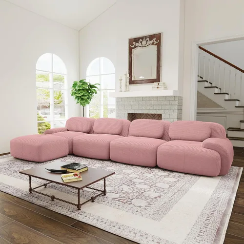 Miniatura 127 de Sofás seccional modular de 80" sin huesos modernos para sala de estar, juego de sofás comprimidos de 2 plazas con asiento profundo, sin necesidad