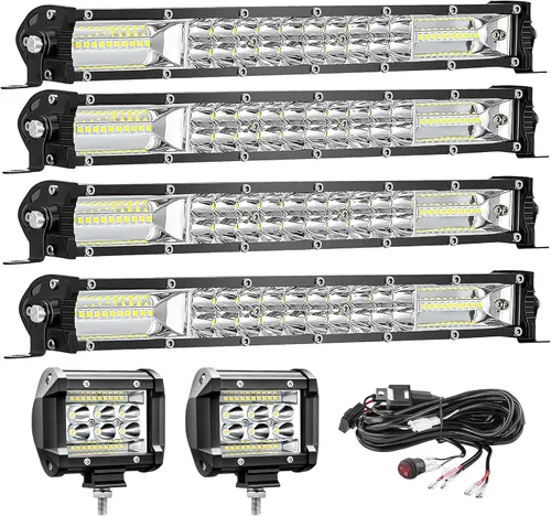 Miniatura 12 de Barras de luz LED delgadas de 12 pulgadas con arnés de cableado de 12 V (1) relé adicional de 24 V, 12 V 24 V camión, ATV, UTV, RV, Ezgo, carrito