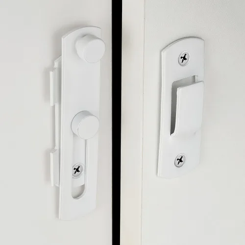 Miniatura 4 de INIRET 8 Paquetes de Pestillos para Puerta de Granero, Acero Inoxidable Blanco, Pestillo de Puerta Abatible de Granero, Cerradura de Puerta Bi-fold