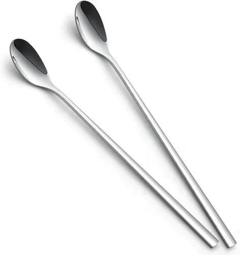 Miniatura 11 de AOOSY Cuchara de Mango Largo, Agitadores de Café, Cuchara de Té Helado de 9 Pulgadas, Cucharadita de Acero Inoxidable 18/10 Premium para Leche