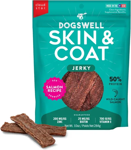Miniatura 11 de Dogswell Skin & Coat - Golosinas de carne seca para perros, cordero, bolsa de 10 onzas