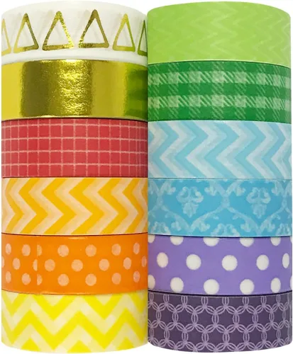 Miniatura 2 de ALLYDREW Rainbow Bright Washi Tapes, juego de 12
