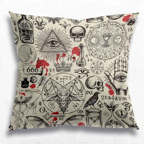 Knibeo Fundas de almohada góticas de pentagrama, regalos góticos, fundas de almohada góticas decorativas de 18 x 18 pulgadas, regalos góticos para