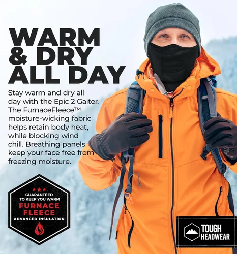 Miniatura 2 de Tough Headwear Máscara de media máscara de esquí para hombres y mujeres, máscara facial de invierno para clima frío, medio pasamontañas, polaina