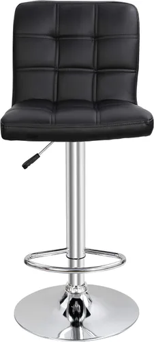 Miniatura 8 de ZenStyle Taburetes de bar de altura de mostrador, juego de 2 taburetes de bar giratorios ajustables, sillas de cuero PU para taburete de cocina