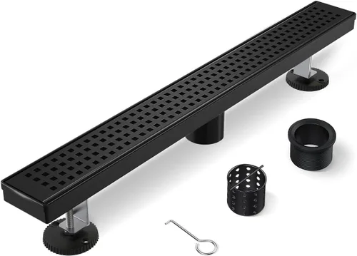 Miniatura 10 de Drenaje de ducha dorado de 4 pulgadas, moderno drenaje de ducha cuadrado de acero inoxidable 304 para baño, drenaje de suelo de ducha dorado