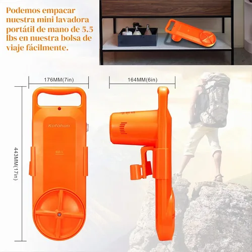 Miniatura 4 de Lavadora portátil pequeña mini lavadora semiautomática compacta de mano, perfecta para el hogar, apartamento, dormitorio, caravana, camping, viajes