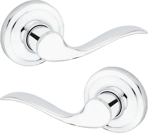 Miniatura 18 de Kwikset Tustin Manija de Puerta de Paso Interior, Palanca para Puertas de Armario y Pasillo, Palanca de Manija Reversible Sin Bloqueo, Bronce Bronce