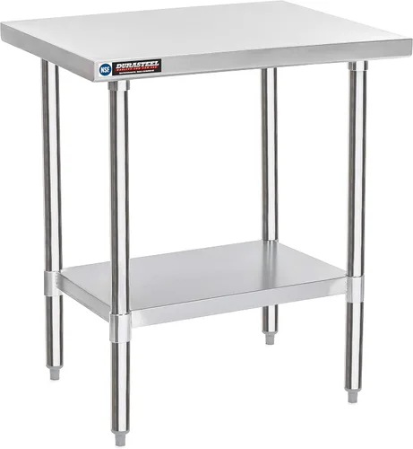 Miniatura 33 de DuraSteel Carrito de acero inoxidable NSF de 30 x 72 pulgadas, mesa de preparación de alimentos resistente con estante inferior, isla de cocina