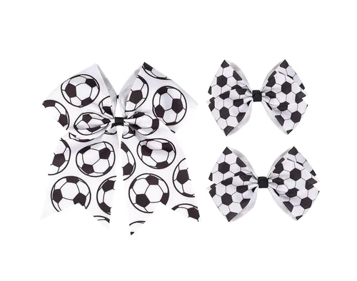 Miniatura 7 de Accesorios deportivos para el cabello - Lazos, soportes para cola de caballo y bandas para el cabello para niñas y equipos de fútbol (FQ1) (A)
