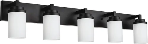 Miniatura 8 de TODOLUZ Lámpara de baño de 3 luces con pantallas de vidrio blanco ópalo, iluminación moderna de baño sobre espejo de níquel cepillado para cocina