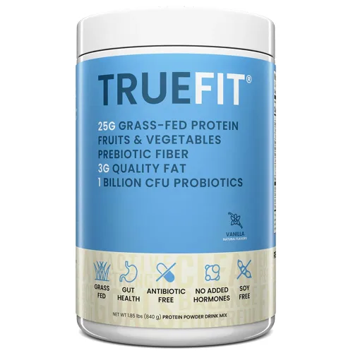 Miniatura 12 de TrueFit Polvo de Proteína Saludable para el Intestino, Batido de Reemplazo de Comida de Suero de Leche de Ganado Alimentado con Pasto