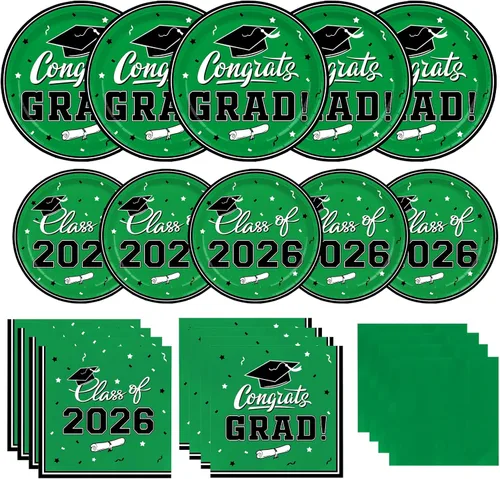 Miniatura 17 de Platos y servilletas de fiesta de graduación Gatherfun 2022 suministros para fiesta de graduación, platos de papel desechables granate, servilletas