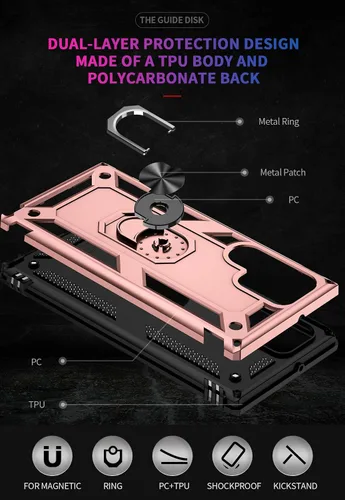 Miniatura 7 de Funda de grado militar para Samsung Galaxy S22 Ultra Galaxy S22 Ultra 5G, funda de metal giratorio de 360 grados, soporte de soporte, armadura, a