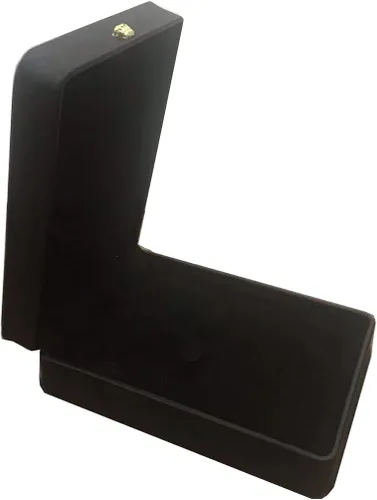 Miniatura 3 de Conjunto de joyas de boda Caja de cuero premium collar pendiente anillo expositor soporte de almacenamiento (negro)