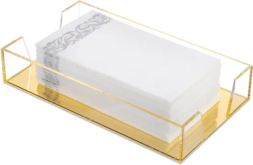 Miniatura 12 de MyGift Toallero de papel plegado para baño, alambre de metal negro mate y madera maciza rústica marrón oscuro, accesorios de baño, bandeja de tocador