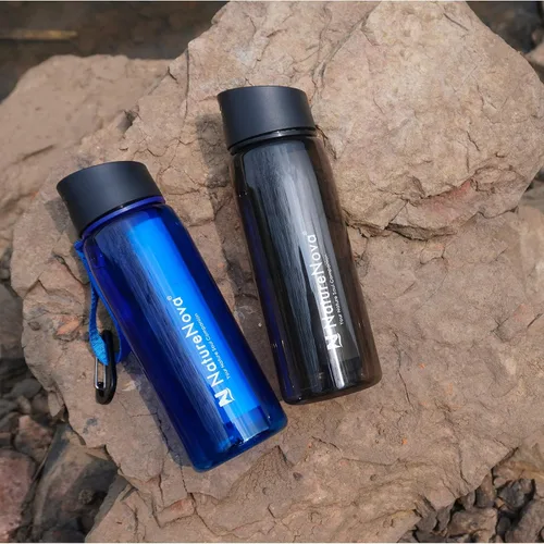 Miniatura 7 de Botella con filtro de agua con filtro integrado de 4 etapas, sin BPA para camping, senderismo, mochileros, emergencia y viajes, color negro, 22.0 fl