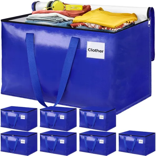 Miniatura 11 de Bolsas de mudanza extra grandes, bolsas de almacenamiento con asas de estudio y cremalleras resistentes, suministros de mudanza para mudanza