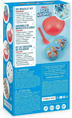 Miniatura 4 de Make It Real: Kellogg's Cerealsly Cute - Rice Krispies - Kit de pulsera de bricolaje, 178 piezas, dijes de Snap-Crackle-Pop, crea 4 pulseras