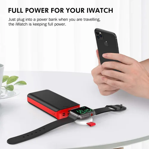 Miniatura 3 de i.VALUX Cargador de viaje para Apple Watch, portátil, inalámbrico, USB, iWatch, carga magnética, para Apple Watch Series 11, 10, 9, 8, UItra, 7, 6