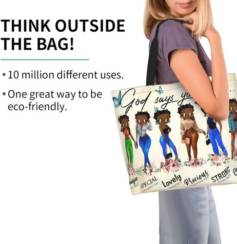Miniatura 3 de Bolso de mano para mujer, bolso de mano afroamericano, bolso de hombro negro Queen para mujer, bolso de hombro casual, calidad premium