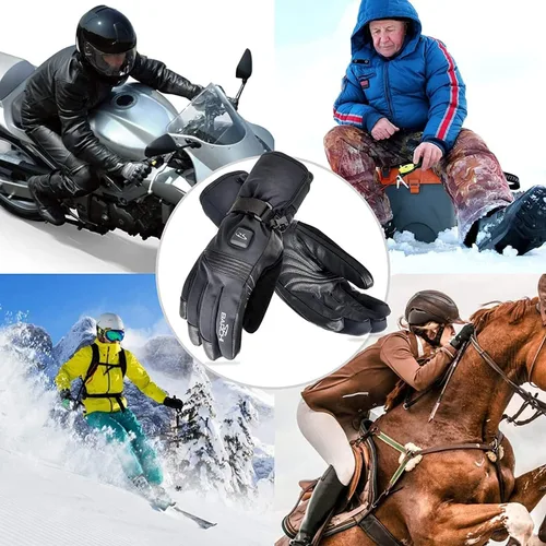Miniatura 5 de Guantes calefactables para hombres y mujeres, calentadores de manos de invierno 7.4V, batería recargable, eléctricos, pantalla táctil, resistente al