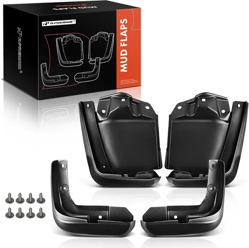 Miniatura 9 de A-Premium Juego de 4 unidades de guardabarros con accesorios compatibles con Honda Civic, 2006-2011, sedán, color negro, delantero y trasero
