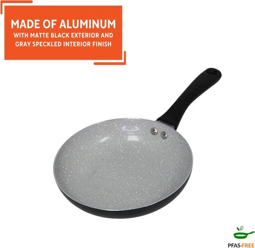 Miniatura 3 de IMUSA Sartén antiadherente de cerámica Premier de 8" con mango de tacto fresco, negro mate