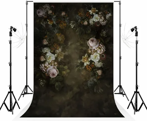 Miniatura 9 de Kate Fondo de fotografía de flores abstractas de color oscuro de 6.5 x 10 pies (6.6 x 9.8 ft) para retrato de maternidad, fondo de fotografía