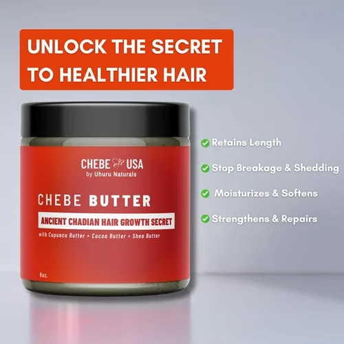 Miniatura 6 de Uhuru Naturals The Original Chebe - Mantequilla para el cabello (16 onzas) – Ayuda a reducir la rotura, apoya la retención de longitud y fortalece