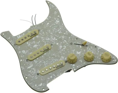 KAISH – Golpeador de guitarra eléctrica cargado precableado con pastillas Wilkinson, color perla envejecida para Stratocaster FD de EE. UU./México