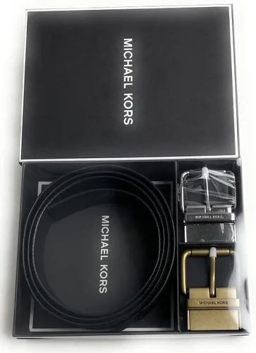 Miniatura 5 de Michael Kors Mens Box Jet Set 4 In 1 Signature Leather Gift Set Belt Black