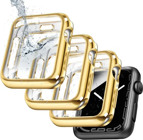 Miniatura 29 de top4cus - Funda ecológica protectora, de TPU suave y flexible, compatible con iWatch Series 5, Series 4, Series 3, Series 2 y Series 1 Dorado