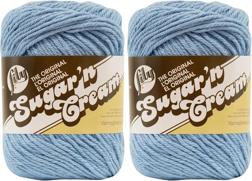 Miniatura 39 de Ovillo de algodón Lily Sugar 'N Cream, otro, Azul claro, 2.5 onza 2-Azul claro