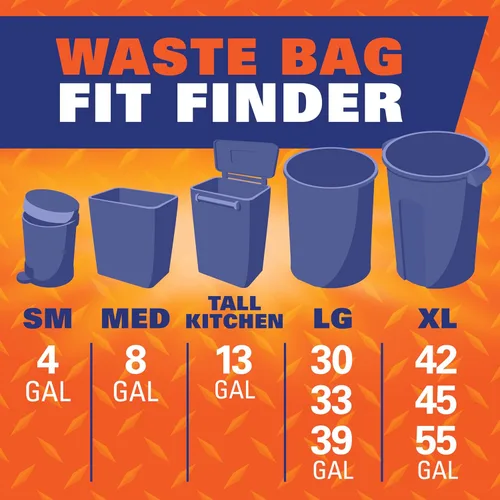 Miniatura 8 de Hefty Easy Flaps - Bolsas de basura grandes multiusos, 30 galones, 40