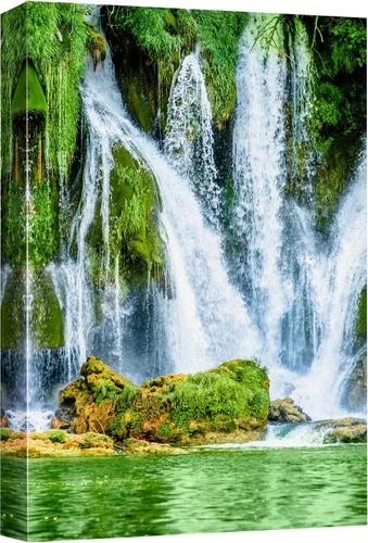 Miniatura 31 de wall26 Lienzo impreso para pared, cascada de montaña islandesa al anochecer, naturaleza, desierto, fotografía, realismo, paisaje decorativo